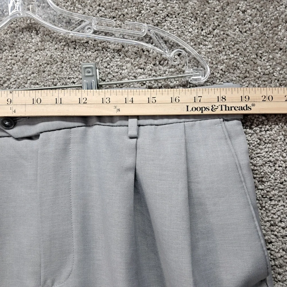 Croft & Barrow‎ Mens Pleated Dress Pants 38x32 Gray Cuffed Straight Leg Trousers